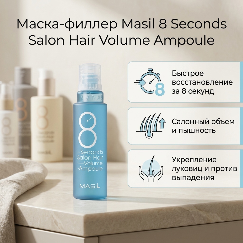 Masil 8 Seconds Salon Hair Volume Ampoule бальзам 15 мл
