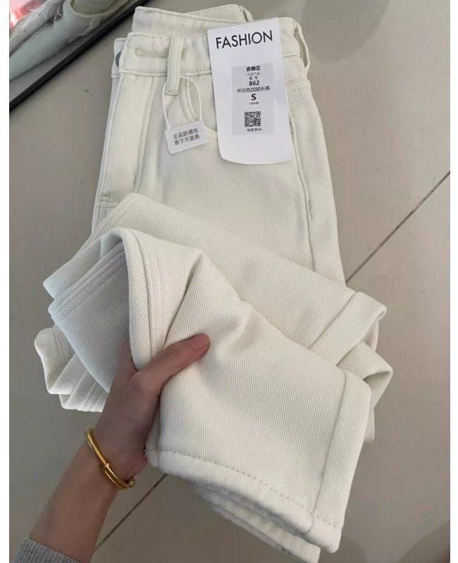 Джинсы прямые белый