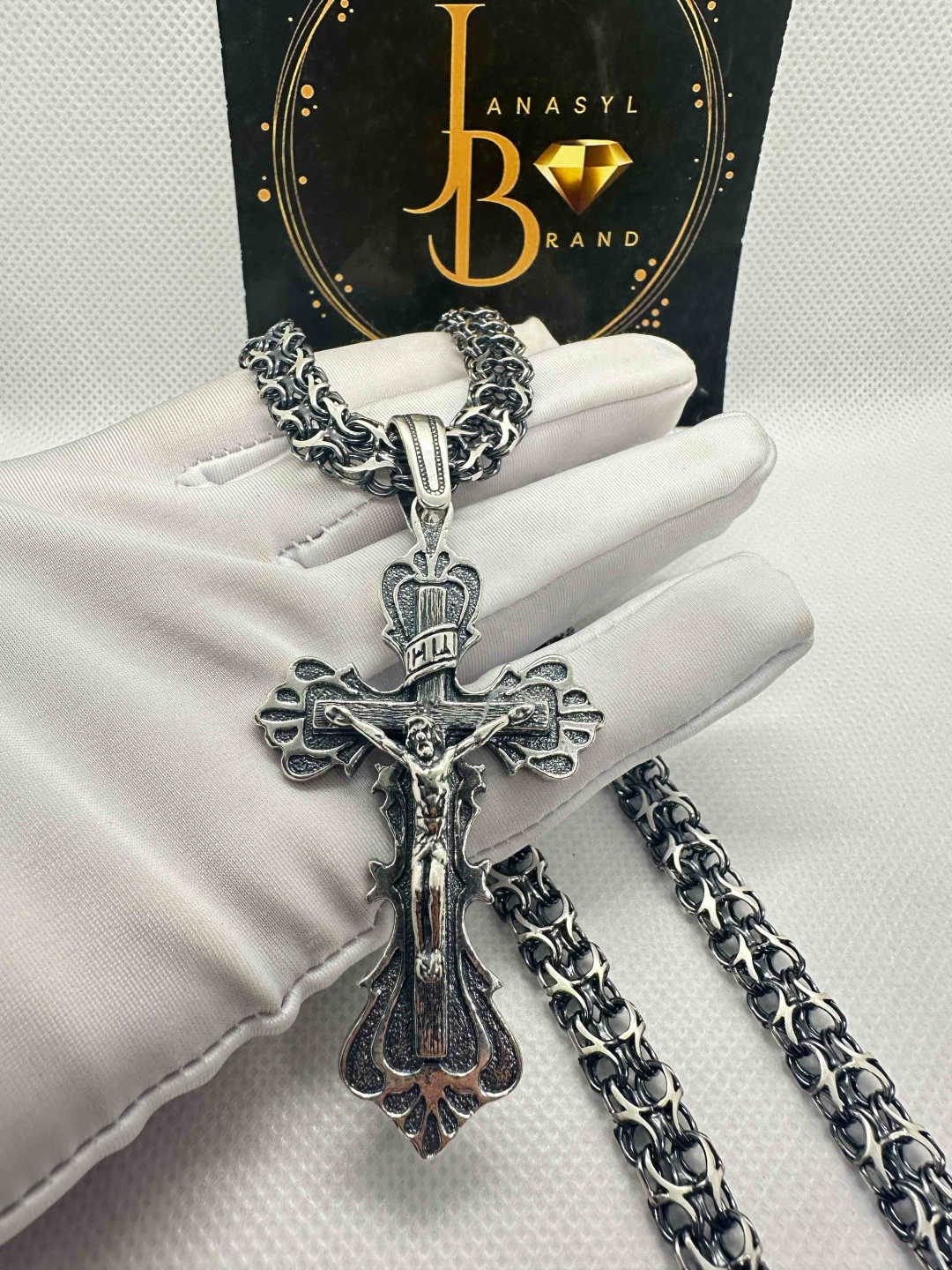 Колье JANASYL Brand JB145 длина 60 см вес 68 г серебро, без вставок