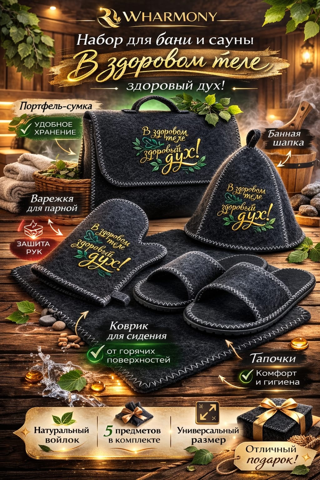 RWHARMONY набор для бани RWHARMONY 5в1 19022026 5 шт