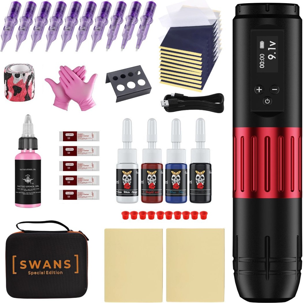 Тату-машинка SWANS Special Edition Red роторная 9000