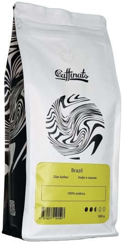 Кофе Caffinato Brazil свежеобжаренный зерновой 1000 г