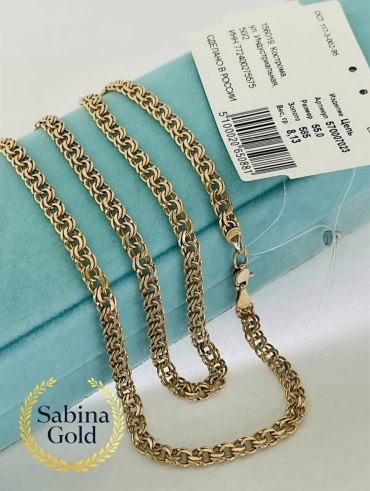 Sabina Gold SEP-SBN-N-220 длина 60 см, вес 8.47 г золото, плетение бисмарк