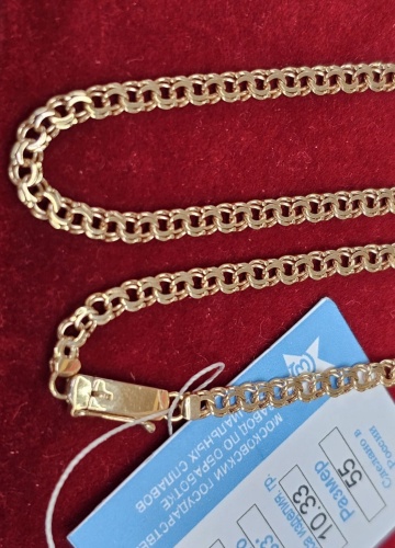 GOLD ZAMIRA Gold0228 длина 55 см, вес 10.33 г золото, плетение бисмарк