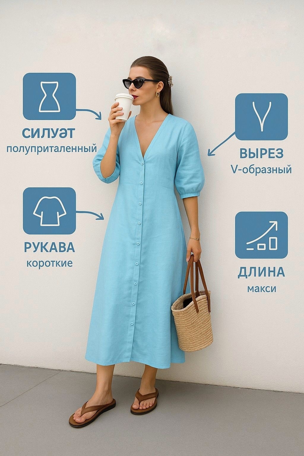 Повседневное платье Armashka голубой