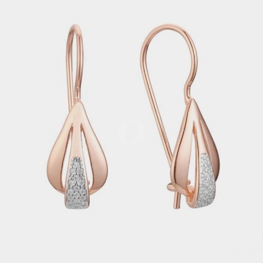 Серьги iStyle бижутерный сплав, цирконий