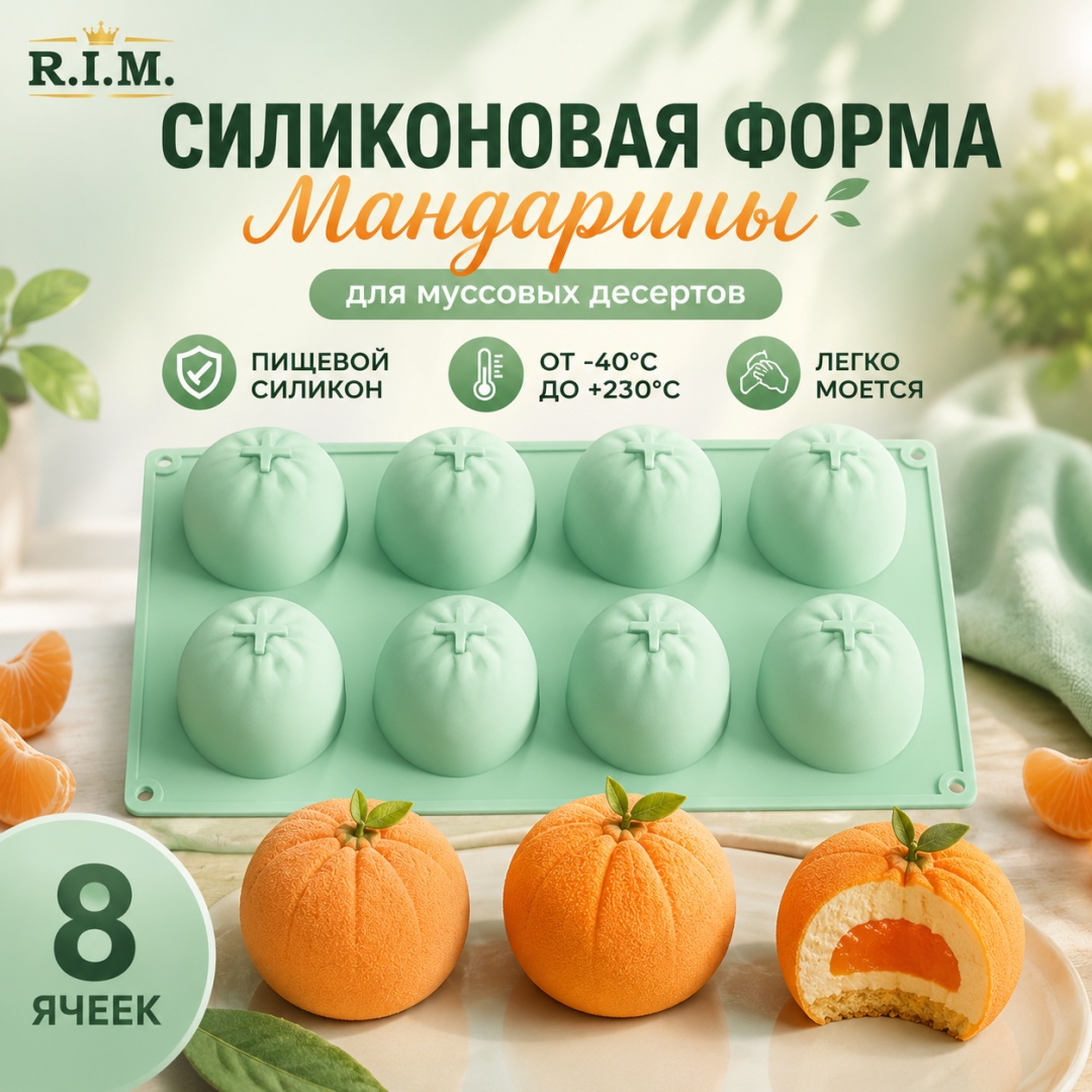 R.I.M. для муссовых десертов "Мандарины" 8 ячеек, силикон