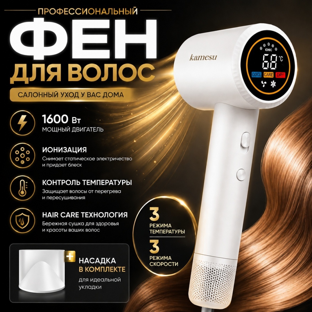 KAMESU Smart Dry фен белый