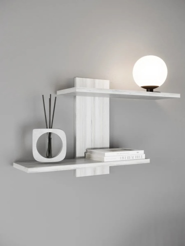Полка ADKmebel Indero48, 67х16x40 см, серый, бежевый