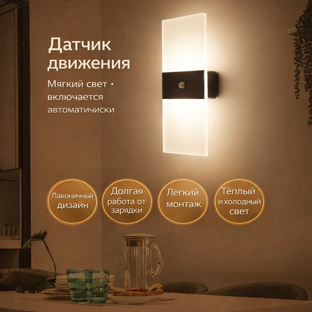 Бра настенный LED, белый