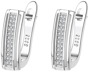 Серьги Bellur Minimal Glow вес 4 г серебро, фианит