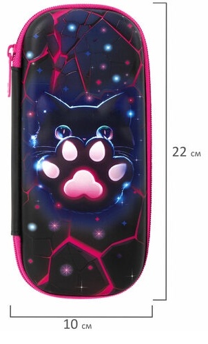 Пенал Brauberg Pink lava, застежка молния, мультиколор