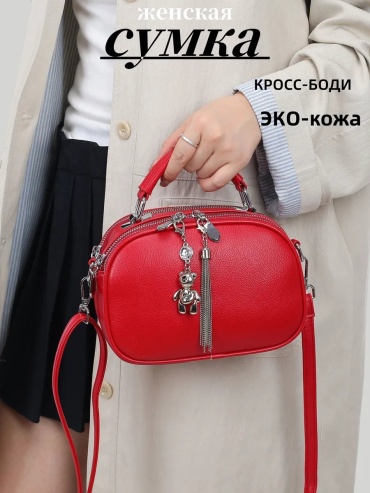 Сумка тоут ИП Шэнь искусственная кожа красный