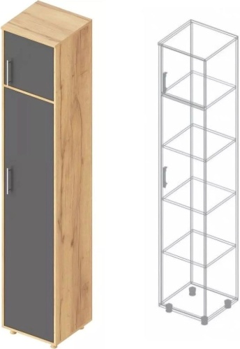 Распашной шкаф gracia, 40x214.5х39 см, темно-серый