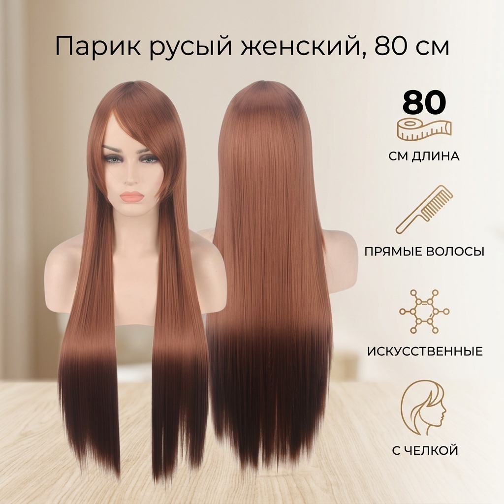 Парик русый женский 80 см