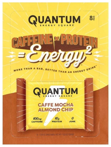 Quantum Energy Square батончик кофе, мокко и миндальная крошка 8 шт