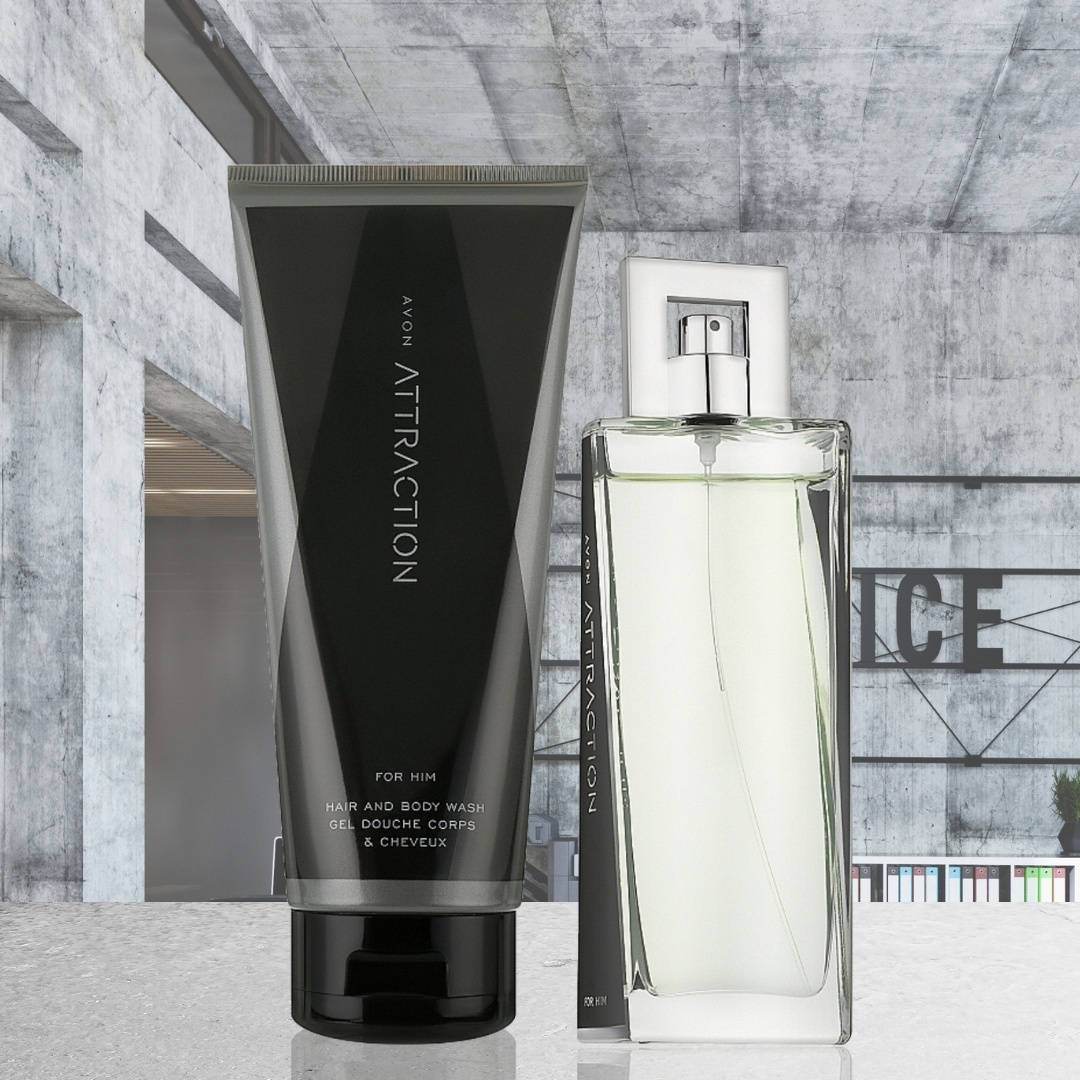 Avon Attraction парфюмерный набор 75 мл, для мужчин