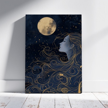 PEMIKAN CRAFT картина Девушка среди звезд и луны 50x70 см