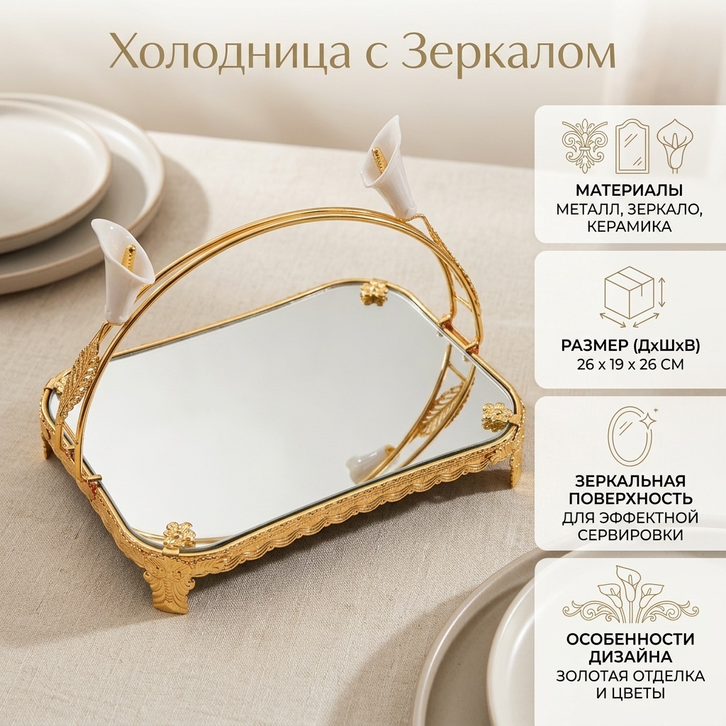 Салатник Базовая коллекция 26х19 см, стекло, металл, 1 шт