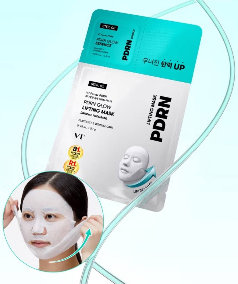 Маска для лица VT Cosmetics тканевая, на нетканой основе PDRN GLOW LIFTING MASK 27 г