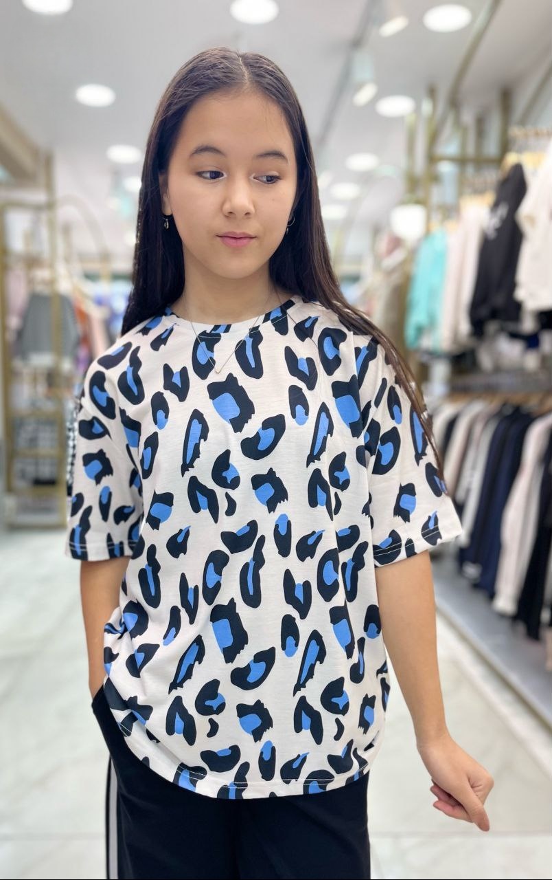 Футболка Леопард Minimoda синий, белый