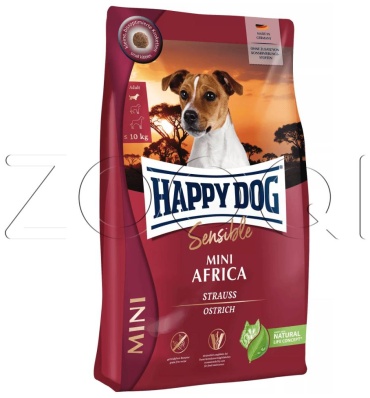HAPPY DOG Sensible Mini Africa Страус для взрослых мелких пород 0.8 кг