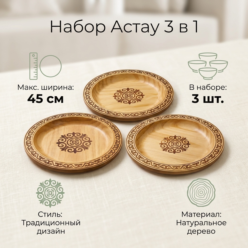 Астау Астау 3 в 1 40х45 см, дерево, 3 шт