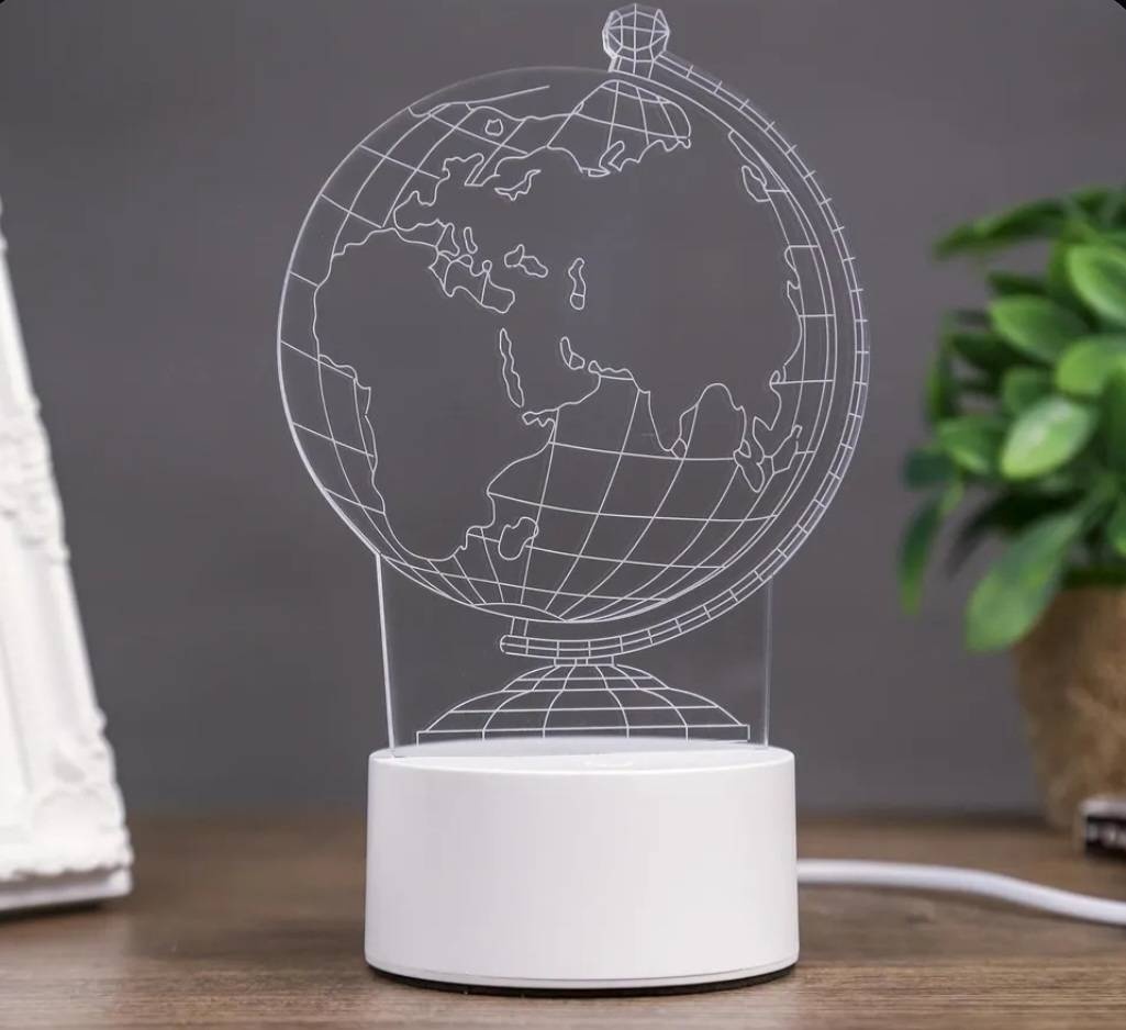 Декоративный светильник в USB разъем Глобус, разноцветный
