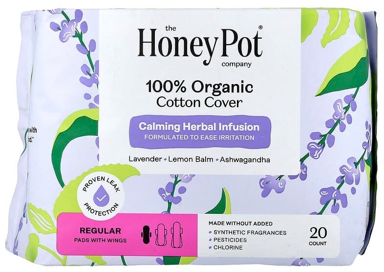 The Honey Pot Company прокладки органические подушечки с крылышками, обычные, 20 шт. 20 шт