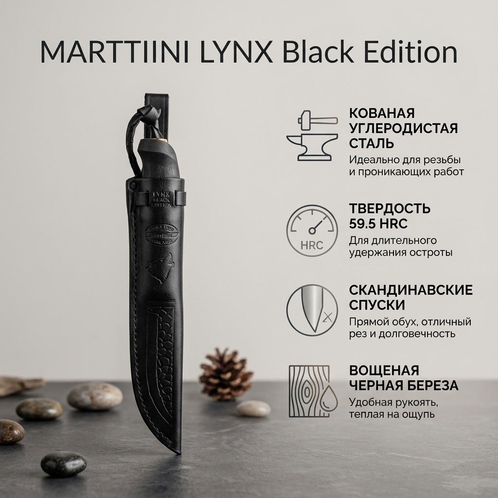 Нож разделочный Marttiini, лезвие: углеродистая сталь 1 шт