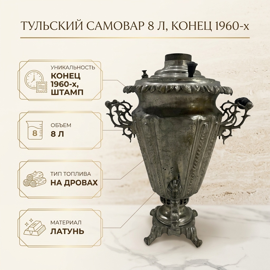Тульский Самовар самовар 6345423212 8 л, латунь