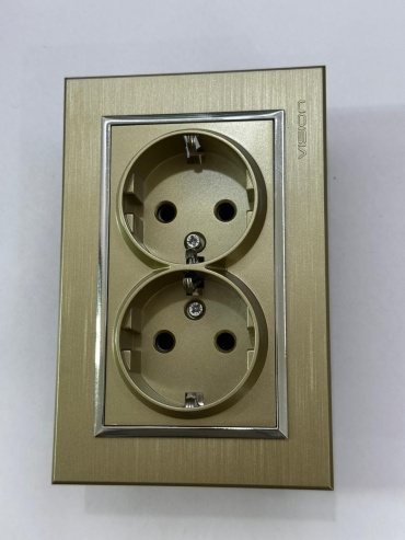 Розетка Vision 601-1300-907 Vision LUX титан Роз х2 с/з 12/96, титан
