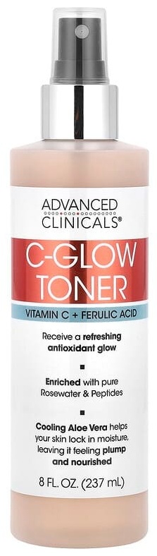 Advanced Clinicals тонер C-Glow Toner, витамин C и феруловая кислота, 237 мл 237 мл