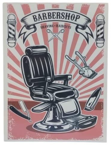 Sanalikz панно Barbershop (Красный) 30x40 см
