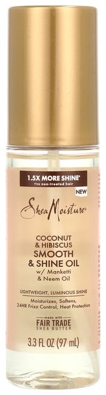 SheaMoisture Масло для гладкости и блеска, кокос и гибискус, 97 мл масло 96 мл