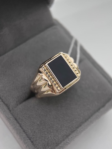 Печатка Golden Line K00102 размер 21 вес 2.86 г золото, оникс