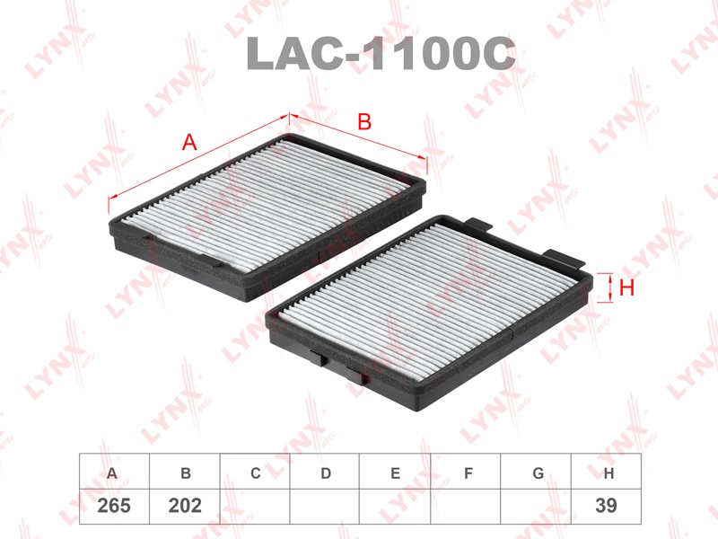 LYNXauto салонный фильтр LAC1100C