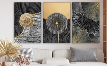 Room Art KZ модульная картина Картина геометрической рельефной деревянной текстурой 160x80 см