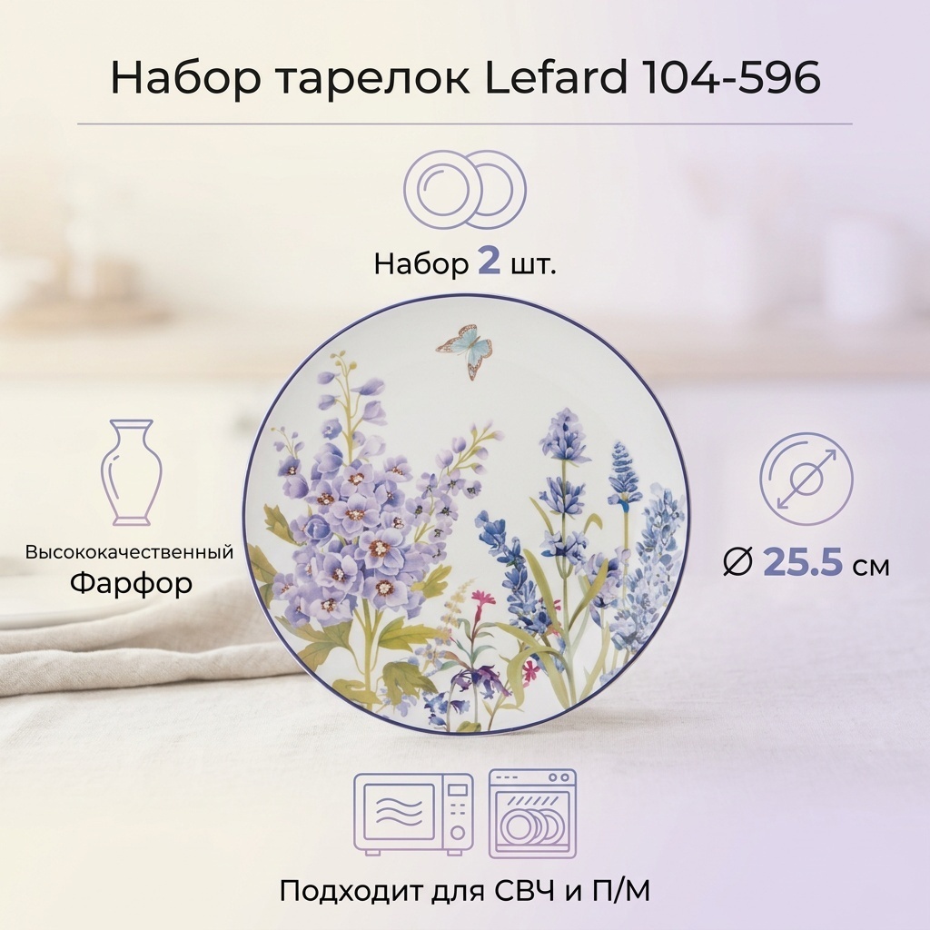 Набор тарелок Lefard 25.5 см, 2 шт, фарфор