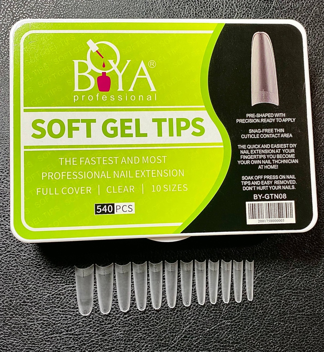 Boya professional гелевые формы, типсы овал, миндаль 540 шт