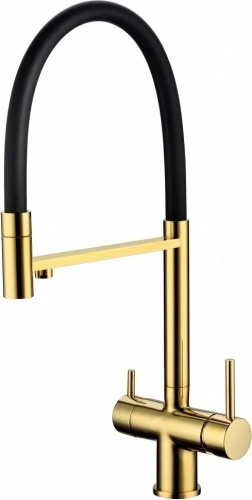 Смеситель с гибким изливом Gross Aqua GA3188611SSMBB, латунь, цвет золотой