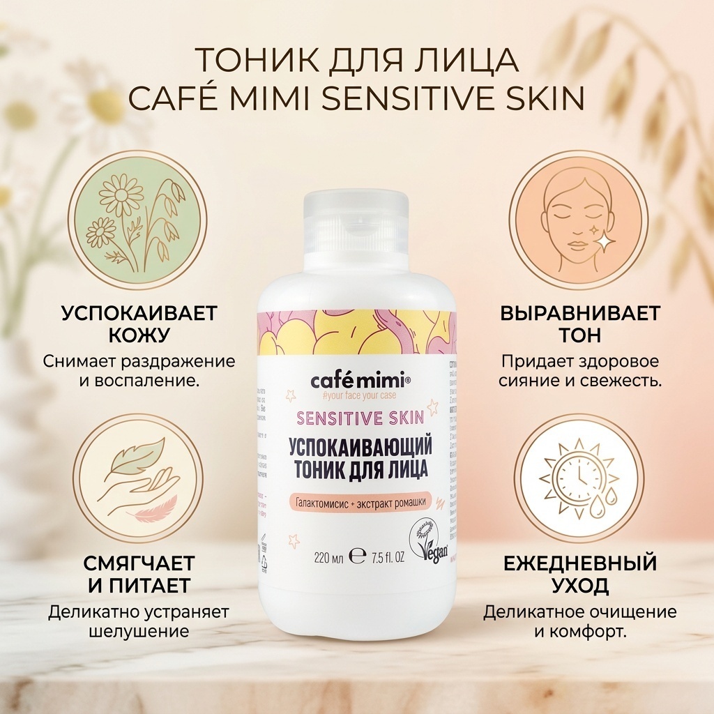 Cafe Mimi тоник Sensetive Skin 220 мл