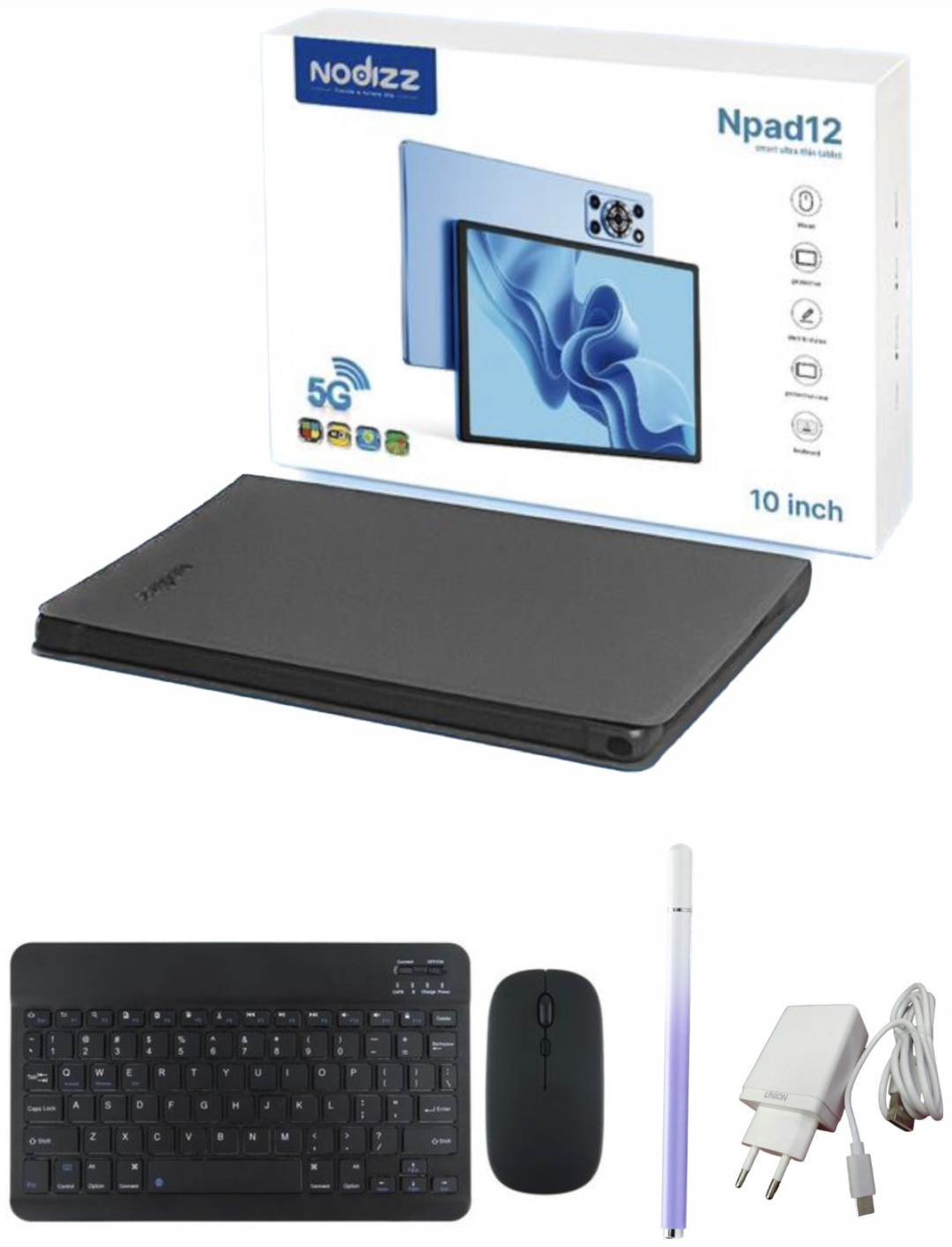 Планшет Nodizz Npad12 10.1 дюйм 8 Гб/512 Гб черный