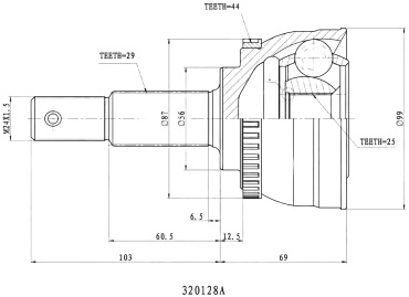 INKO шрус наружный 320128A