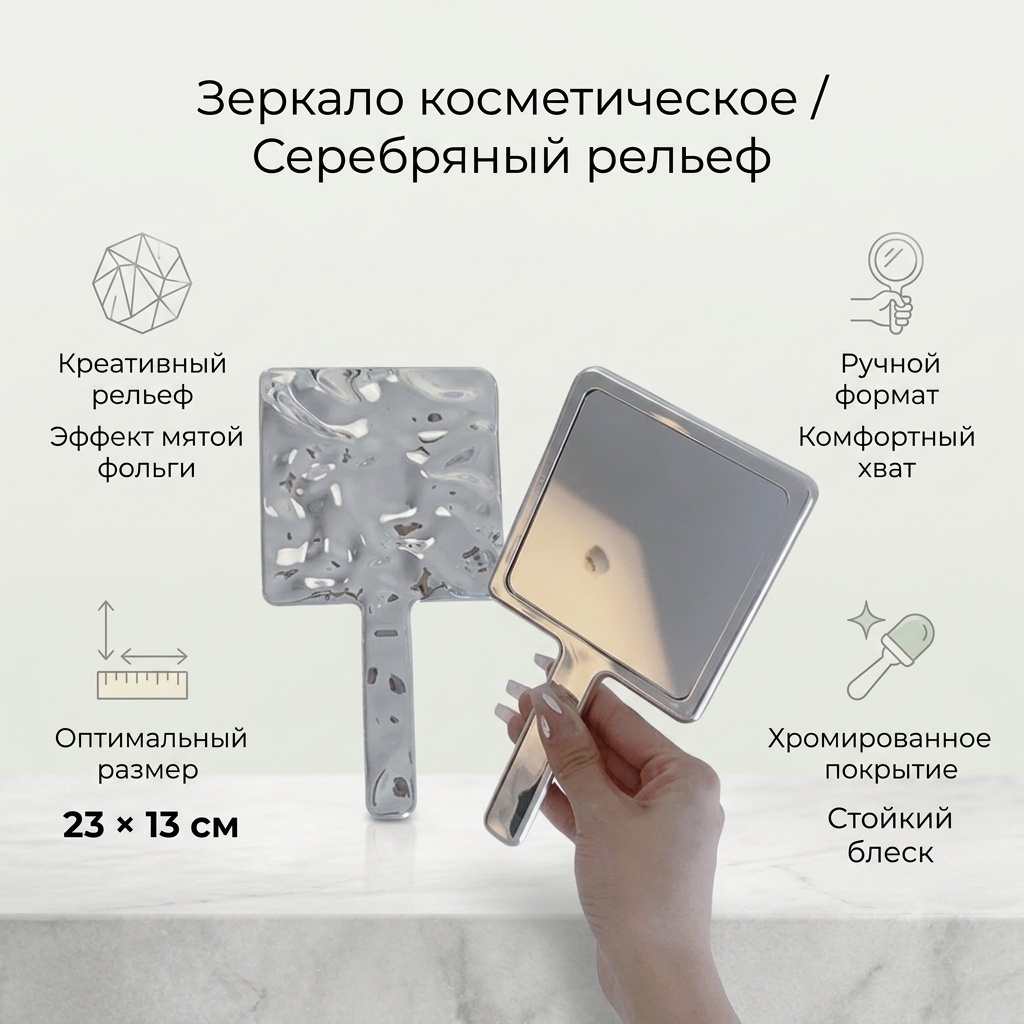 Зеркало настольное косметическое 23см*13см
