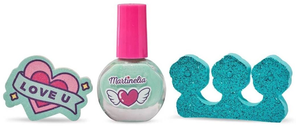 Martinelia Crush Nail. Мини набор для ногтей голубой лак для ногтей 3+