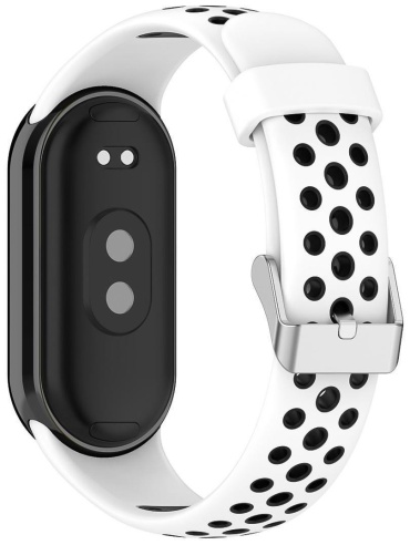 Ремешок BOGEMA для Xiaomi Mi Band 8, Mi Band 9, Smart Band 10 черно-белый