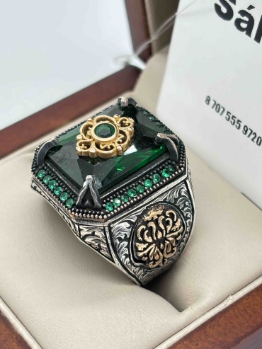 Sàlsi silver00132 размер 22 вес 19.49 г серебро, изумруд