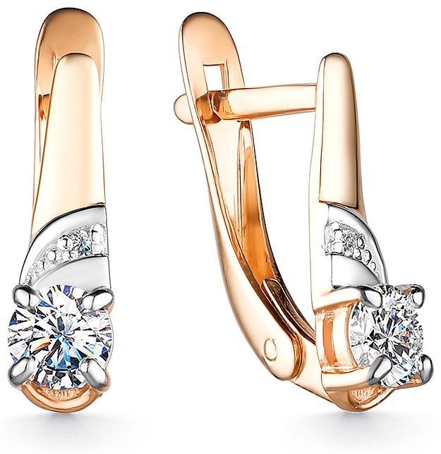 Серьги Lucente 2458107_1_1_1 вес 1.78 г золото, фианит