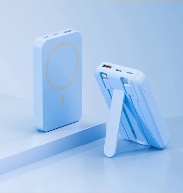 Внешний аккумулятор Magnetic wireless Power bank 10000 мАч голубой